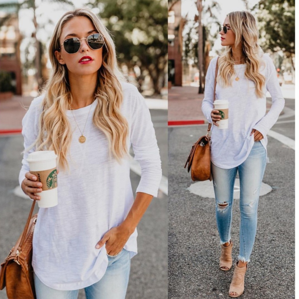 🆕️ 5☆SOFTEST WHITE LONG SLEEVE KNIT TUNIC TOP